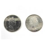 2 Silver UK 5 Pound Coins - Lot 1 of 10