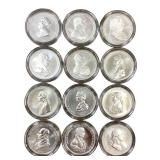 12 US Mint Presidential Medals; each 1 oz .999
