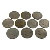 10 Eisenhower Dollars; several nicely Toned