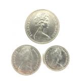 3 1969 Bahama Silver Coins