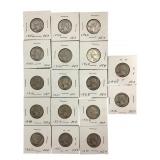 17 Washington Quarters 1936 - 1964