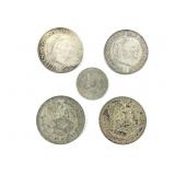 5 Silver Foreign Coins.