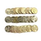 25 Mixed Uncirculated Sacagawea Dollars