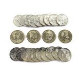 24 Mixed Uncirculated US Dollars and Quarters