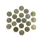 20 Kennedy Half Dollars - all 40% silver