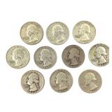 10 Silver Quarters 1942-1964