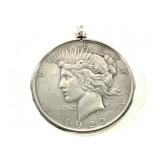 1922 D Peace Dollar in Bezel