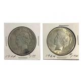 2 1924 Peace Dollars