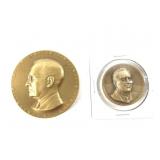 2 Presidential Tokens- Roosevelt & Truman