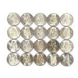 20 1977-78 Mexico 100 Peso Silver Coins