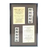 Framed Stamp Set: Treaty of Amity & Commerce