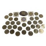 34 Eisenhower Dollars, one in a Belt Buckle
