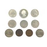 Mixed US Coins w 2 Silver War Nickels