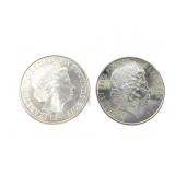 2 Silver UK 5 Pound Coins - Lot 8 of 10