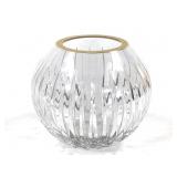 Rogaska Crystal Spherical Vase w Gilt