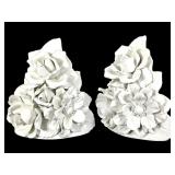 Capodimonte Cermaic Floral Bookends