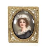 Miniature Portrait In Metal Frame