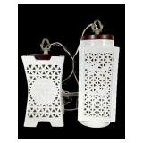 MCM Blanc de Chine Porcelain Swag Lamps