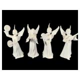 Crown Dresden Bisque Porcelain 4 Angel Musicians