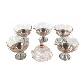 Ruffled Selenium Depression Glass Sherbet Cups