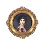 Miniature Portrait Gilt Circle
