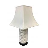 Blanc De Chine Pierced Porcelain Lamp