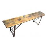 Solid Wood Bench With Metal Legs
