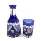 Bohemia Crystal Cut To Clear Decanter And Cup