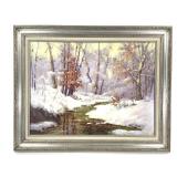 Kaye Pool Brown Cty IN Oil on Canvas Winter Scene