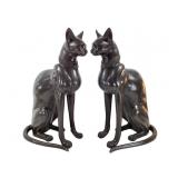 Sphinx Cat Art Deco Statue Pair A. Tiot