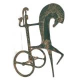 Mid Century Etruscan Horse Chariot Sculpture