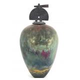 Signed Raku Studio Pottery Woman As Passage