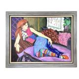 Acrylic And Charcoal Mixed Media Signed Alan