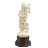 Ivory Fisherman Carved Statuette