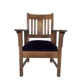 American Oak Arts & Crafts Mission Armchair