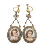 Miniature Portrait Earrings