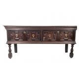 Antique 2 Drawer English Oak Low Dresser