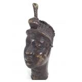 Cast Bronze African Bust 15 1/4"H