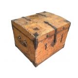 Antique Wood Chest w Forged Straps