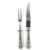 Sterling Handled Kirk Steiff Rose Carving Set