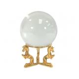 Crystal Ball w Golden Dancing Unicorns Stand