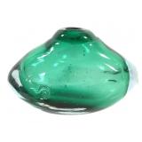 Etch Signed Blown Glass Vase