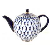 Lomonosov Cobalt BL Teapot 22k  Imperial  PORC