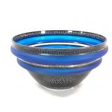 Czech Hand Painted Bohemia Glass Art Bowl