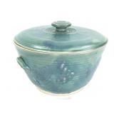 Signed Ceramic Handcrafted Casserole Bowl w Lid