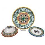 Majolica Ceramic Signed Snyder 4 Pcs. Platter+
