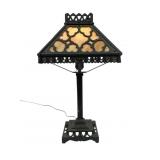 Aesthetic Revival Cast Iron & Slag Glass Lamp