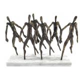Bronze Figurines On Signed Marble