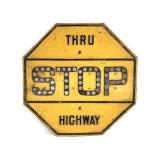 Marble Lettered Vintage Stop Sign