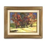 Pat Siddig 1990 Oil on Linen Brown Cty IN
